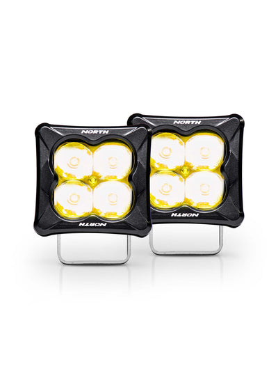 Spot Gold Amber 3"x3" cube lights - North Lights