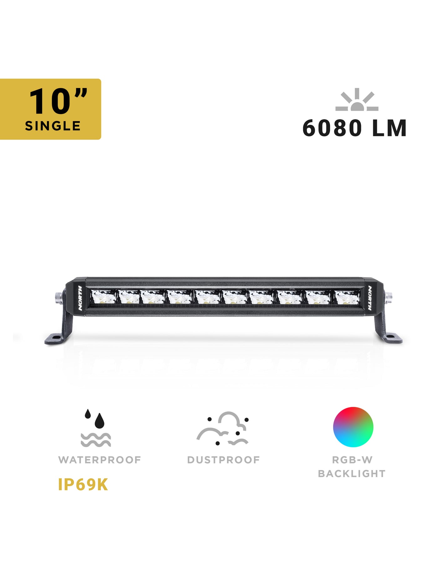 10" RGB-W Light Bar Details - North Lights