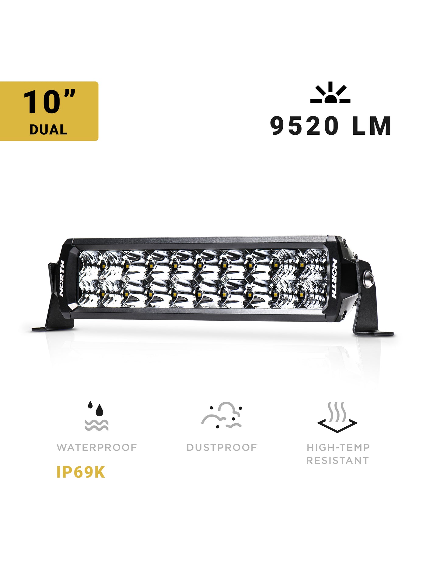 10" Dual Row LED Light Bar - Combo Spot/Flood - North Lights